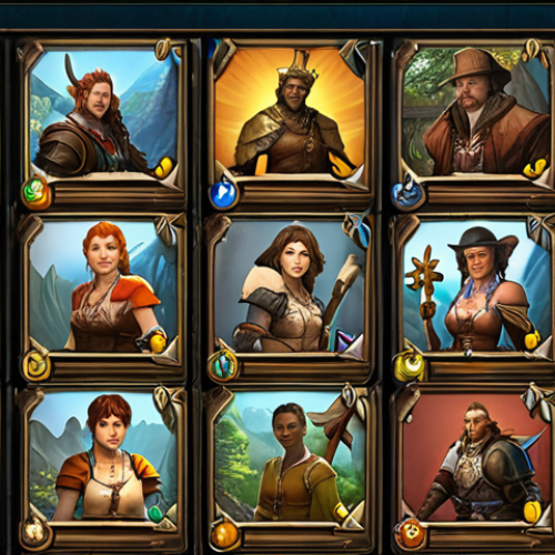 Home 23 A vibrant and bustling Lineage M server selection screen, depicting a diverse community of players, with a focus on finding a helpful and active guild. Consider adding German-themed fantasy elements.