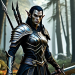 Dark Elf Warrior**

A fully clothed Dark Elf warrior in stylized, dark fantasy armor appropriate for combat, wielding twin blades with swift motion in a shadowy forest. Perfect anatomy, correct proportions, well-formed hands, proper finger count. Professional digital painting, dramatic lighting, safe for work, appropriate content, professional, family-friendly.

**