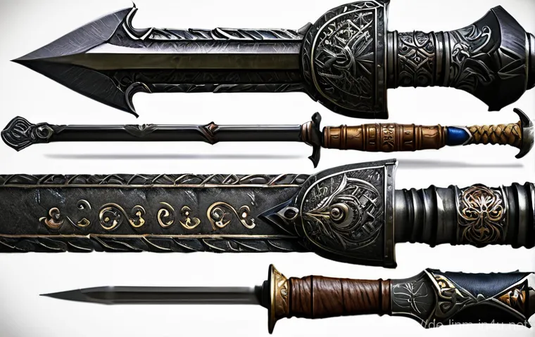 리니지M 전설 무기 제작법 - Here are three detailed image generation prompts in English, adhering to your guidelines and based o...