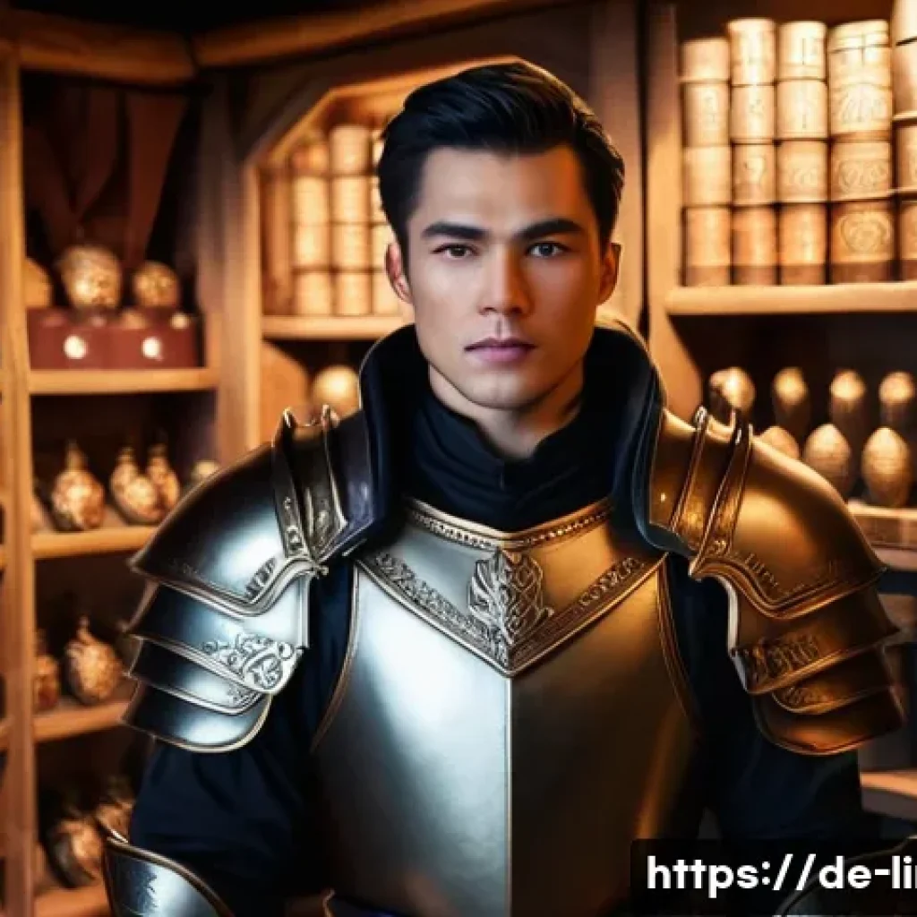 리니지M 유료 패키지 구성 - **Prompt:** A discerning male human warrior, clad in practical, well-maintained leather armor with s...