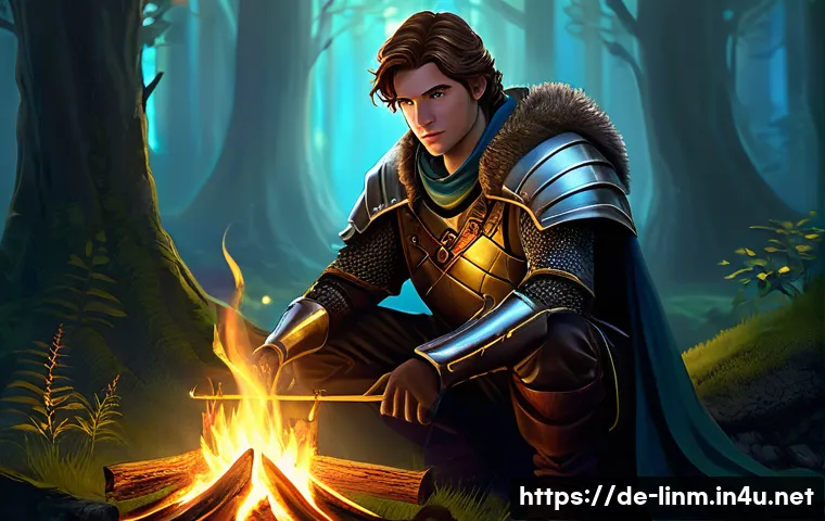 리니지M 이벤트 기간 혜택 - **Prompt 1: Daily Login Reward - The Start of a New Adventure** "A male fantasy adventurer in hi...