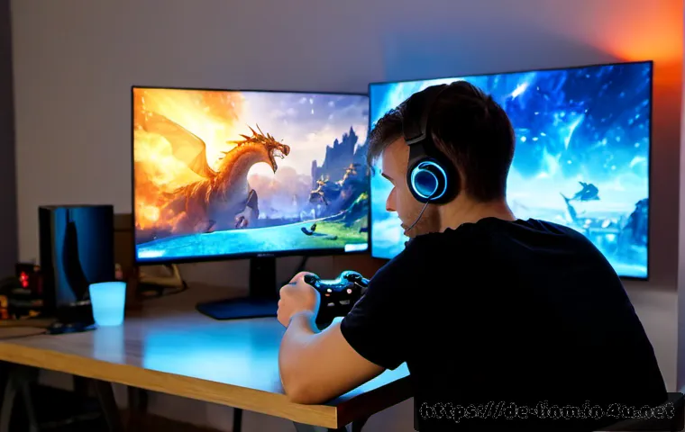 리니지M 레이드 스킬 콤보 - Photorealistic German gamer in a modern Berlin apartment, focused hands using a smartphone and wirel...